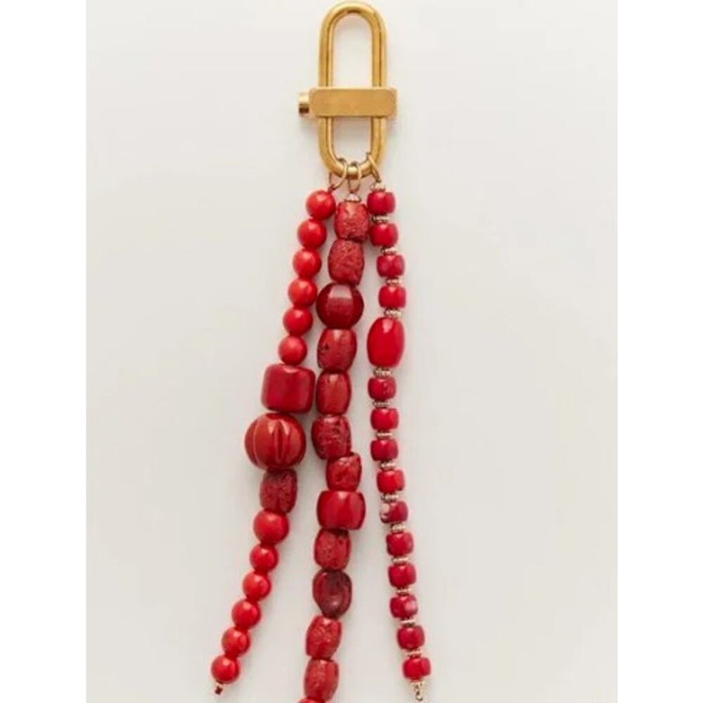 Free People | NWT | Prismatic Beaded Bag Charm in Red